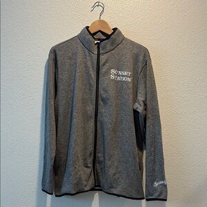 Sunset Station Gray Zipper Sweatshirt